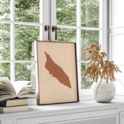 Aruba Map Boho Wall Art Print Mid Century Travel Poster - thumbnail 2