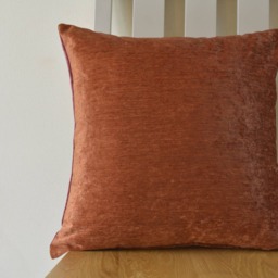 Reversible Velvet Pillow Cover in Earthy Orange & Pink , Rich Cushion Covers Rust Luxury Covers - thumbnail 2