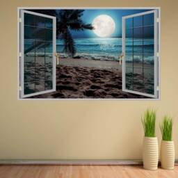 Tropical Beach Palm Tree Moon Wall Decal Sticker Mural Poster Print Art Home Office Decor Kp35 - thumbnail 3