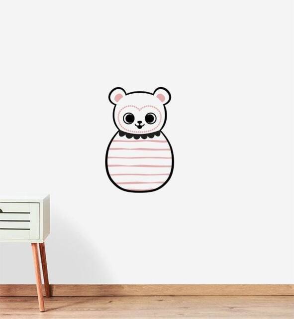 Round Circus Panda Wall Sticker Decal - Nursery Stickers, Animal Decals, Home Decor, Baby Room, Art, Girl, Boy