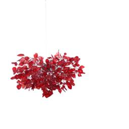 Ceiling Light Fixture - Red Hanging Chandeliers With Flowers & Leaves For Dining Room, Bedroom Or Living Room - thumbnail 3