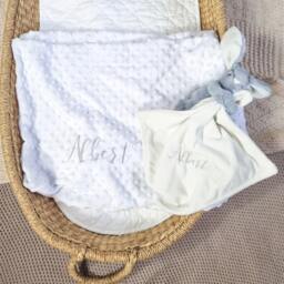 Embroidered Baby Blanket, Girl Gift, Newborn Custom Gift Shower, Personalised Gifts, Blanket - thumbnail 3