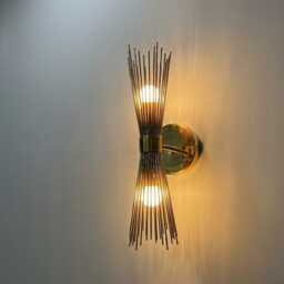 Elegant Vanity Lamp For Living Room, Bedroom & Hallway Mid-Century Modern Gold Brass Sunburst Wall Light Fixture Sputnik Sconce - thumbnail 3