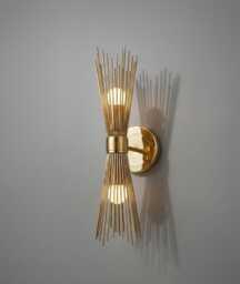 Elegant Vanity Lamp For Living Room, Bedroom & Hallway Mid-Century Modern Gold Brass Sunburst Wall Light Fixture Sputnik Sconce - thumbnail 1