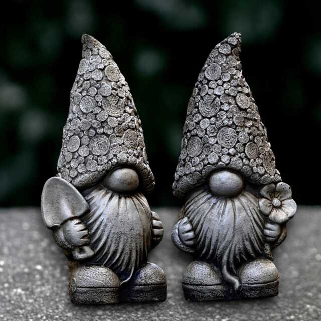 Concrete Pair Gnome Statue Cement Couple Figurine Garden Nordic Ornaments Handmade Stone Pixie Sculptures Front Door Decor - image 1