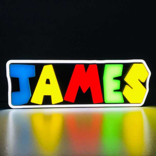 Super Mario Led Name Sign, Personalised Night Light, 3D Lightbox - image 1
