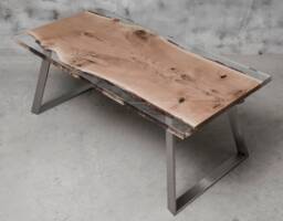 Custom Live Edge Table Made Of Oak Wood, Epoxy With Steel Legs, Uv Resin Table, Modern Dining River Industrial Style
