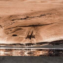 Custom Live Edge Table Made Of Oak Wood, Epoxy With Steel Legs, Uv Resin Table, Modern Dining River Industrial Style - thumbnail 4
