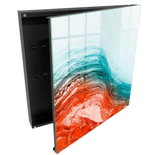 Colorful Emotions Key Cabinet For Home, Turquoise Box Wall, Abstract Abstraction, Lovers Of Art - image 1