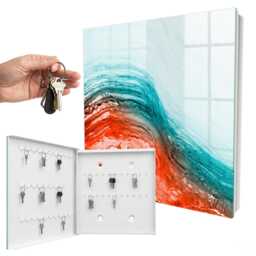 Colorful Emotions Key Cabinet For Home, Turquoise Box Wall, Abstract Abstraction, Lovers Of Art - thumbnail 2