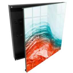 Colorful Emotions Key Cabinet For Home, Turquoise Box Wall, Abstract Abstraction, Lovers Of Art