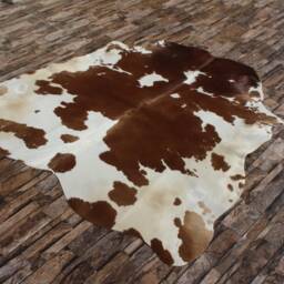Amazing Brown & White Cowhide Rug Cow Skin Leather Hide Carpet 5 X - thumbnail 2