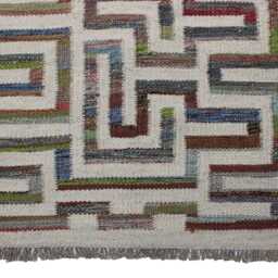 Handwoven Swedish Kilim Rug Scandinavian Flatweave, Wool & Cotton - thumbnail 3