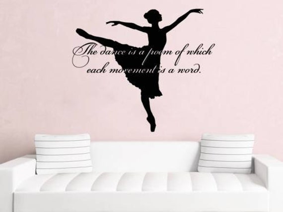 Ballerina Vinyl Wall Decals The Dance Is A Poem Quote Decal Sticker Nursery Girls Room Home Decor Ms69 - image 1