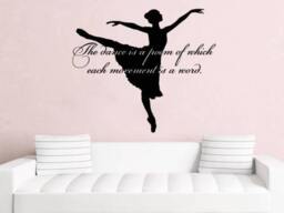 Ballerina Vinyl Wall Decals The Dance Is A Poem Quote Decal Sticker Nursery Girls Room Home Decor Ms69 - thumbnail 1