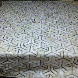 Raw Leather Argentina - Free Shipping Model Mirage, Mix Of Whites, Medium Grey, Light Grey & Accents Silver Metallic. 6' X 8' - thumbnail 2