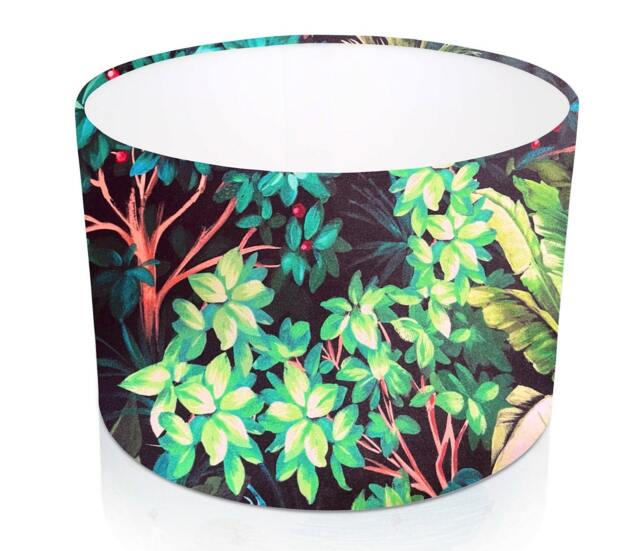 Velvet Forest Lampshade, Handmade Nature Print Table Or Ceiling Shade - image 1