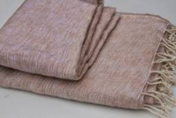 Beige Yak Wool Blanket Handmade Throws Meditation Wrap Travel Shawl