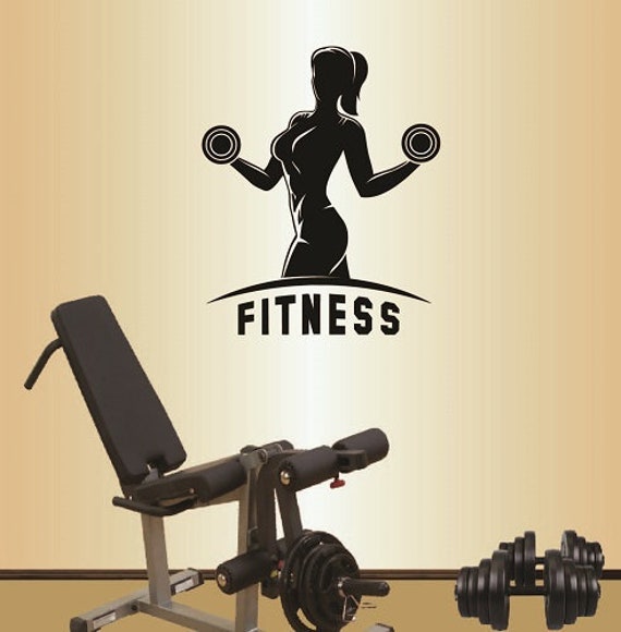 In-Style Decals Wall Vinyl Decal Home Decor Art Sticker Fitness Sign Girl Workout With Dumbbells Gym Removable Stylish Mural Design 162 - image 1