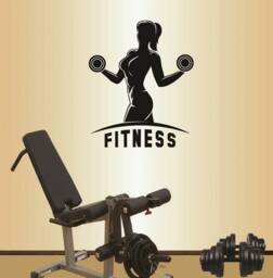 In-Style Decals Wall Vinyl Decal Home Decor Art Sticker Fitness Sign Girl Workout With Dumbbells Gym Removable Stylish Mural Design 162 - thumbnail 1