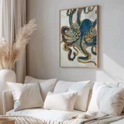 Octopus Wall Art, Japanese Octopus, Print, Poster, Japandi, Art - thumbnail 2