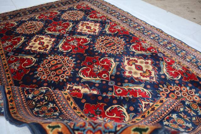 7x10 Kazak Area Rug, Geometric Design Floral Afghan Fine Quality Handmade Soft Wool Oriental Turkmen Bedroom, Living Room Rug - image 1