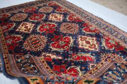 7x10 Kazak Area Rug, Geometric Design Floral Afghan Fine Quality Handmade Soft Wool Oriental Turkmen Bedroom, Living Room Rug - thumbnail 1