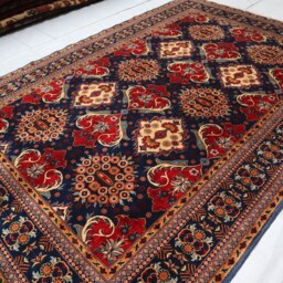 7x10 Kazak Area Rug, Geometric Design Floral Afghan Fine Quality Handmade Soft Wool Oriental Turkmen Bedroom, Living Room Rug - thumbnail 3