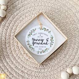 First Christmas As Grandparents Bauble, Personalised Grandparent Gifts, 1st My Nanny & Grandad, Grandchild - thumbnail 1