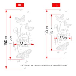 Wall Sticker Home Sweet Art Butterflies Decal Family Tattoo Living Room Ws25B - thumbnail 3