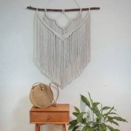 Minimalist Macrame Wall Hanging, Simple Decor, Art For Bedroom & Living Room, Housewarming, Boho Decor - thumbnail 2