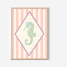 Bright Pastel Ocean, Mermaid & Shell Themed Prints For A Nursery, Little Girls Room Or Playroom. - Prints Only, Unframed - thumbnail 3