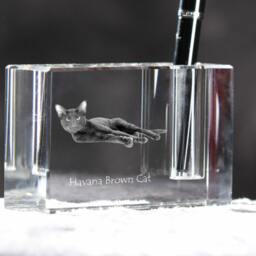 Havana Brown , Crystal Pen Holder With Cat, Souvenir, Decoration, Limited Edition, Collection - thumbnail 3