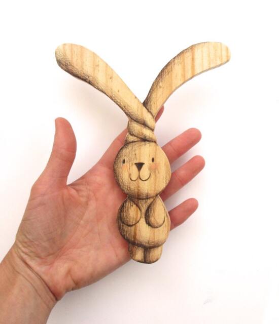 Wooden Letter, Handmade. Baby Shower Gift. Nursery Wall Art, Crib Decoration. Eco Friendly, Recycled Wood. Unique Piece. Bunny Y. Kids Room - image 1