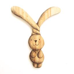 Wooden Letter, Handmade. Baby Shower Gift. Nursery Wall Art, Crib Decoration. Eco Friendly, Recycled Wood. Unique Piece. Bunny Y. Kids Room - thumbnail 2