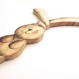 Wooden Letter, Handmade. Baby Shower Gift. Nursery Wall Art, Crib Decoration. Eco Friendly, Recycled Wood. Unique Piece. Bunny Y. Kids Room - thumbnail 3