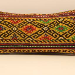10x20 Kilim Pillow Lumbar, Turkish Mudcloth Pillow, Moroccan Boho Lumbar Cover, 4Yef-110 - thumbnail 2