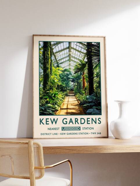 Kew Gardens Print, London Poster, Botanical William Morris Vintage Wall Art, Floral Rousseau A1/A2/A3/A4 - image 1