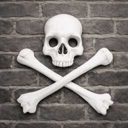 Skull & Crossbones Full Size Wall Hanging D??cor - Gothic Pirate Art Ornament - thumbnail 4