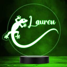 Lizard Round Colour Changing Personalised Gift Led Lamp Night Light - Bedroom