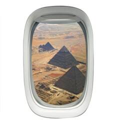 Vwaq Airplane Window View Wall Decal Pyramids Sky Peel & Stick Aviation Art Decals Vwaq-A100 - thumbnail 2