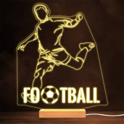 Line Art Footballer Kicking Sports Fan Personalised Gift Night Light