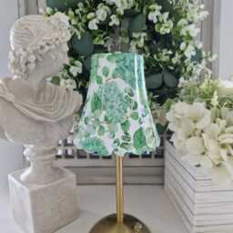 Cordless Touch Lamp. Beautiful Green Hydrangea Floral Design Decoupaged Usb Rechargeable Table Lamp.cordless Four Stand Colours - thumbnail 2
