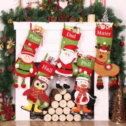 Personalized Christmas Stocking Holidays Decoration Snowman Monogram Stockings Ornaments/6Styles