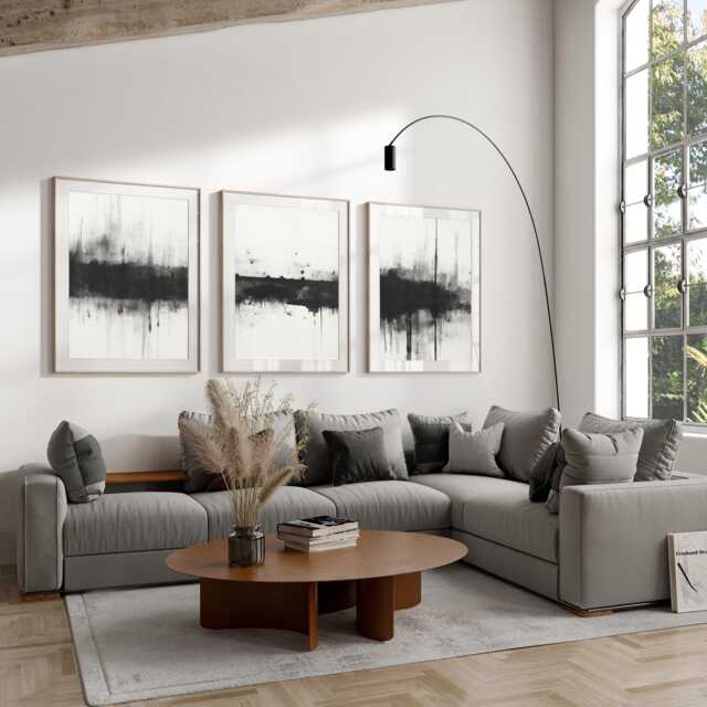Neutral Abstract Art Prints, Modern Art, Art, Home Decor Wall , Set Of 3 A4, A3 A3+ A2 A1 Sizes, Fast Delivery - image 1