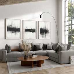 Neutral Abstract Art Prints, Modern Art, Art, Home Decor Wall , Set Of 3 A4, A3 A3+ A2 A1 Sizes, Fast Delivery - thumbnail 1