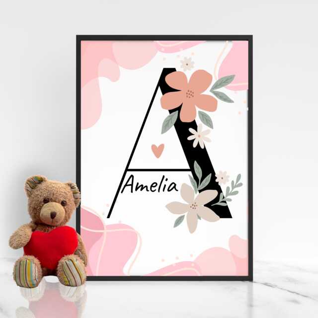 Personalised A4 Name Poster, Baby Wall Art, Simple Design, Minimalist Nursery Decor Print, New Gift - image 1