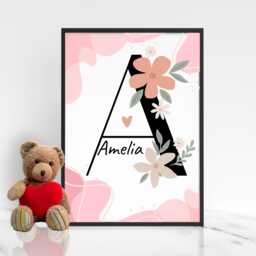 Personalised A4 Name Poster, Baby Wall Art, Simple Design, Minimalist Nursery Decor Print, New Gift - thumbnail 1