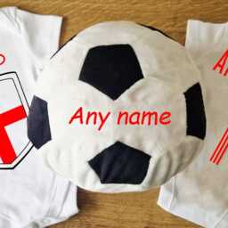 Personalised Embroidered England St George's Flag Soft Toy Football & Babygrow/Romper Tshirt Set - thumbnail 2