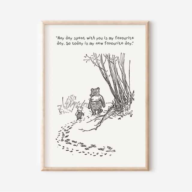Winnie The Pooh Print, Quote Nursery Decor, Wall Art, New Baby Gift, Unframed, A2/A3/A4/A5, Themed - image 1